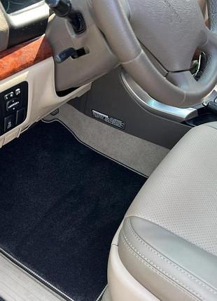 Килимки текстильні deluxe (2 ряди, чорний) для toyota land cruiser prado 120 2002-2009 рр