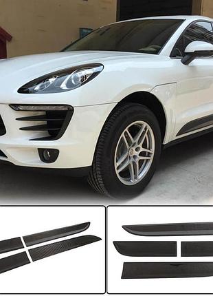 Молдинги дверей (2014-2021, карбон) для porsche macan рр