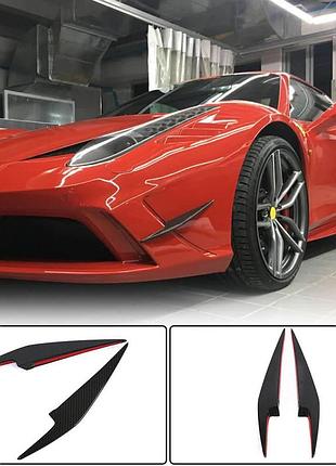 Накладки на передній бампер (2014-2015, карбон) для ferrari 458 italia рр