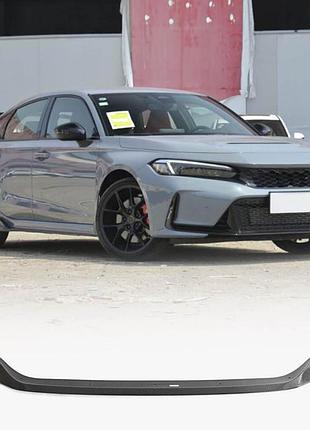 Накладка на передний бампер lip v3 (карбон) для honda civic hb 2021- гг