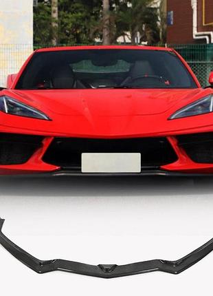 Передний бампер лип спойлер (карбон) для chevrolet corvette c8 2019- гг