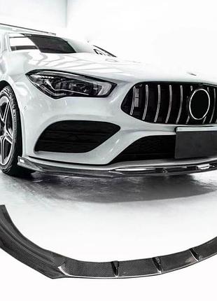 Накладка на передній бампер lip (для sd 2019-2022, карбон) для mercedes cla c118 2019- рр