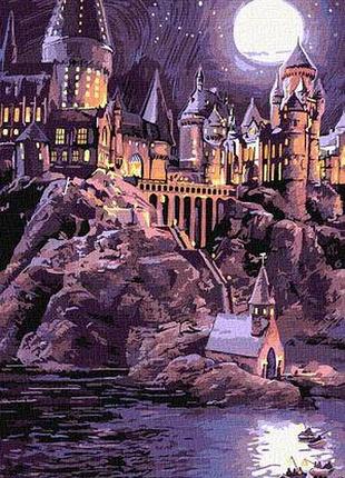 Картина за номерами - harry potter: прибуття до гоґвортсу з фарбами металік extra ©warner bros. идейка 40х80 см (kho5265)
