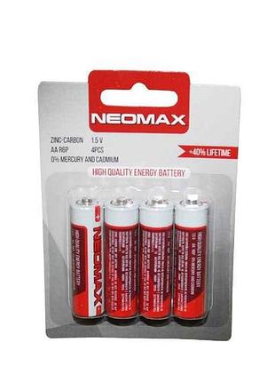 Батарейка солевая r6/aa 4шт (блистер) тм neomax