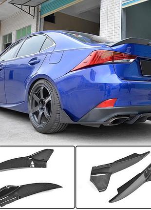 Накладки на задній бампер (для base/f-sport 2016-2020, карбон) для lexus is 2013- рр