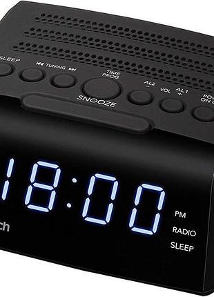 Sunstech frd35u подвійний будильник, світлодіодний дисплей, fm, usb, підключення для навушників, чорний