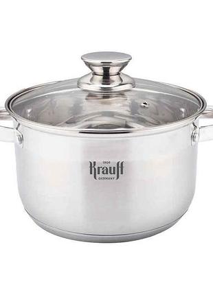 Каструля 3,3л зі скляною кришкою 20см 26-238-101 тм krauff