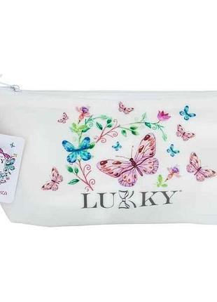 Косметичка на молнии, матовая белая, 20х10см t18079 тм lukky