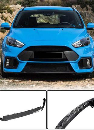 Накладка на передній бампер lip (для rs 2015-2017, карбон) для ford focus iii рр