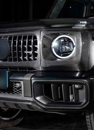 Нижня накладка на передній бампер (для g63 amg, карбон) для mercedes g сlass w465 2025- рр