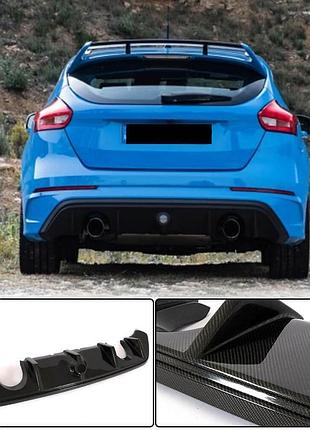 Дифузор заднього бампера (для rs 2015-2017, карбон) для ford focus iii рр