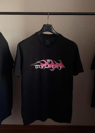 Футболка givenchy flames t-shirt black goat casual