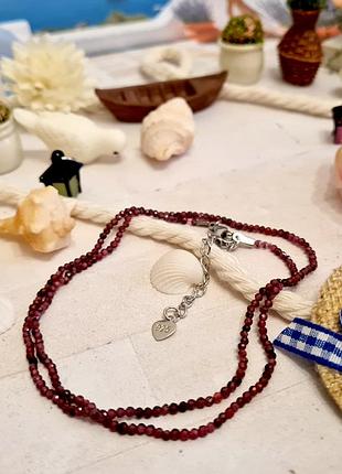 🔺❤️✨ короткое колье чокер натуральный камень граненый гранат