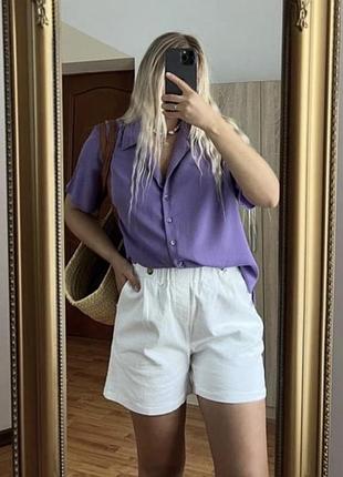 Блуза короткий рукав лілового кольору розмір l/xl