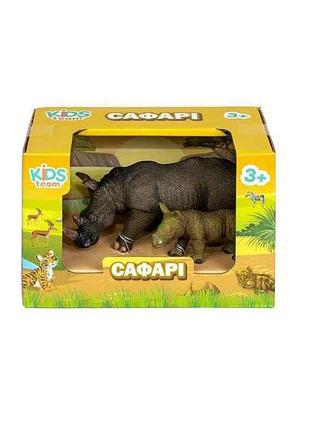 Фигурка животного сафари q9899-a24 носорог и носорог тм kids team animals