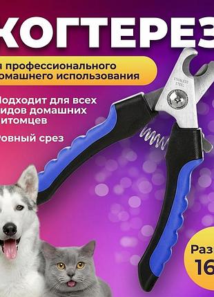 Набір для грумінгу dog для великих собак і котів: кігтеріз 16 см + пилка 14 см, неіржавка сталь, заокруглені краї, прорізи