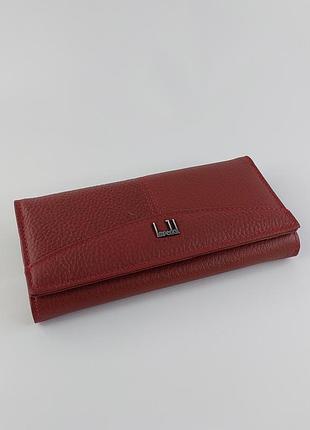No brand жіночий гаманець з натуральної шкіри класичний горизонтальний червоний
