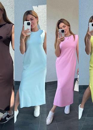 Стильне плаття з куліру
тканина: кулір (95 % котон)
колір: лимон, шоколад, рожевий, мята
розмір: 46-48 , 50-52 
ціна: 670 грн