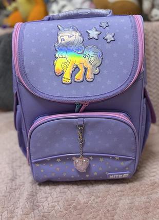 Каркасний фіолетовий рюкзак kite my little pony для дівчинки