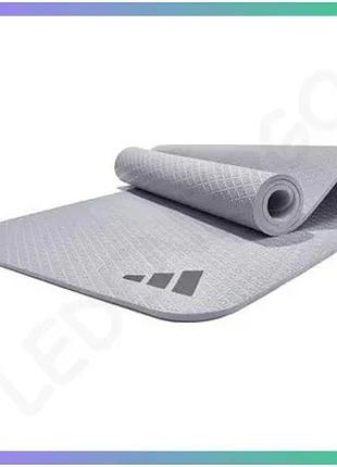 Килимок для йоги adidas yoga mat серый 183 х 61 х 1 см для занятий спортом и фитнесом sku_adyg-10003sv