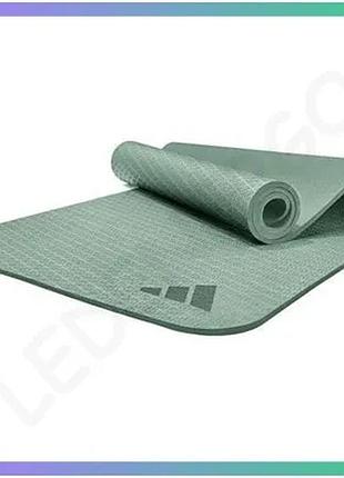 Килимок для йоги adidas yoga mat зелений 183 см 61 см 10 мм для фітнесу та йоги гіпоалергенний sku_adyg-10003li