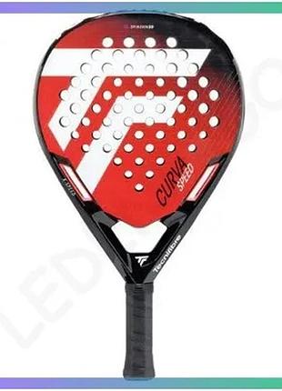 Ракетка для падл тенісу tecnifibre curva speed червона чорна для дорослих унісекс легка з вуглецем sku_16curvasp5