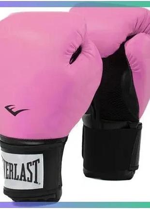 Боксерські рукавиці everlast pro style 2 рожеві для жінок 10 унцій тренувальні рукавички для боксу sku_p00003093