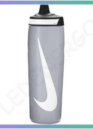 Пляшка nike refuel bottle 709 мл сірий чорний білий унісекс спортивний стиль для зволоження sku_n.100.7666.086.24
