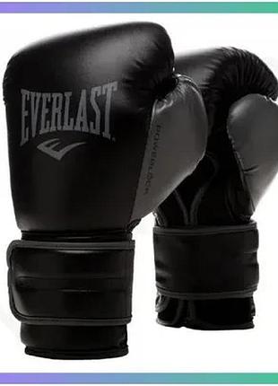 Боксерські рукавиці everlast powerlock 2 чорні 10 унцій для тренувань унісекс спортивне спорядження sku_p00002283