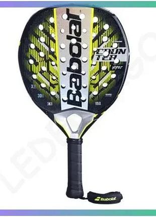 Ракетка для падел тенісу babolat counter viper жовта унісекс 3k carbon для дорослих паделістів sku_150161-100