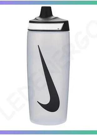 Пляшка nike refuel bottle 532 мл белая черная спортивная бутылка для воды унисекс sku_n.100.7665.125.18