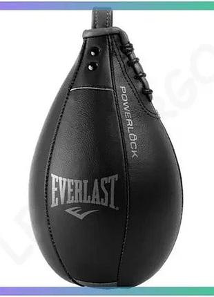 Боксерська груша everlast powerlock speed bag шкіряна чорна для тренувань унісекс m швидкісна сумка sku_p00002722