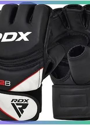 Тренировочные перчатки rdx grappling gloves new model черные и белые для mma размер l sku_ggr-f12b