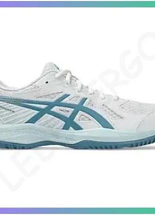 Кроссовки для сквоша asics upcourt 6 белые синий 7,5 мужские легкие для игры в сквош sku_1071a104-105