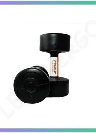 Гантелі пластикові cement dumbell 2х5кг чорні для силових тренувань унісекс фітнес снаряд sku_00000018628
