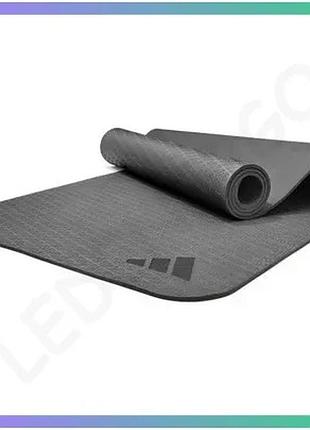Килимок для йоги adidas yoga mat чорний 183 см 61 см 6 мм антиковзкий фітнес килимок для тренувань sku_adyg-10002bk