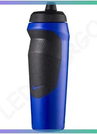 Пляшка для воды nike hypersport bottle 600 мл с герметичным клапаном синяя черная для спорта sku_n.100.0717.448.20