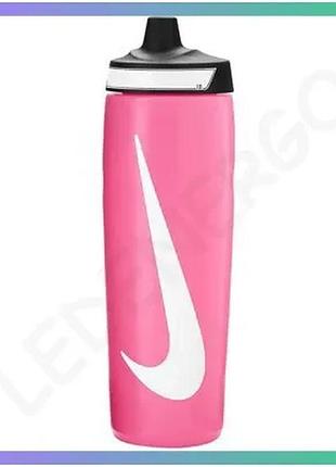 Пляшка nike refuel bottle 24 oz 709 мл розовая черная белая для спорта унисекс sku_n.100.7666.634.24