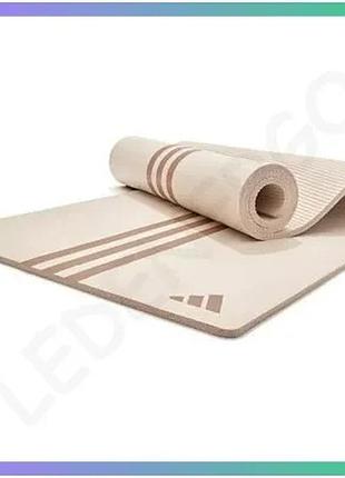 Килимок для йоги adidas yoga mat бежевый 183 х 61 х 1 см для занятий йогой и фитнесом sku_adyg-10210wb