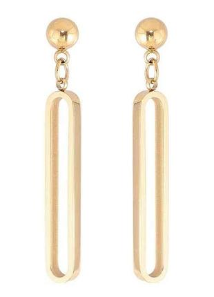 Серьги пусеты ttm stainless steel 14k декоративные подвески (335917) 4см тм xuping
