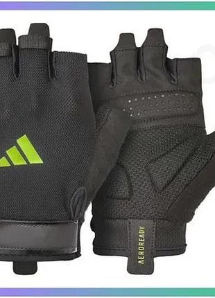 Рукавички для тренінгу adidas essential training gloves чорні зелені уні xs для тренувань захист рук sku_adgb-15000gn