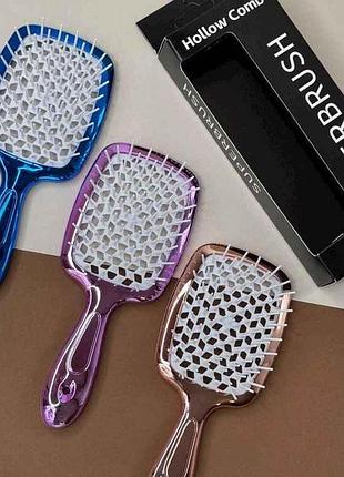 Расческа супер браш hollow comb силиконовый ворс 2 (21*9*5см) 210911 тм eстет