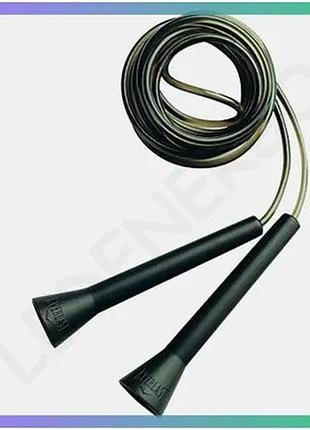 Скакалка everlast speed rope чорна 335 см для тренувань унісекс швидкісна мотузка для фітнесу sku_p00000384
