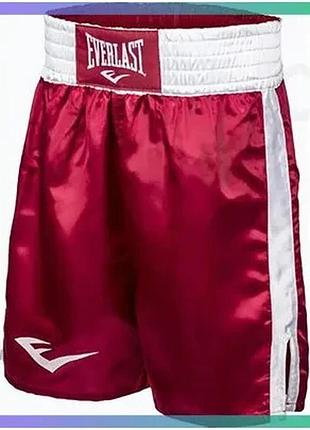 Шорти боксерські everlast boxing trunks 23 червоні для боксу l унісекс комфортні тренувальні шорти sku_p00000935-rd-wh-l