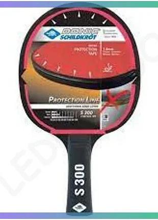 Ракетка для пінг-понгу donic protection line 300 з гумою ittf навчальна ракетка для настільного тенісу sku_703054