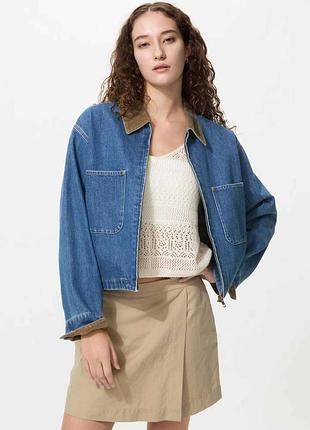 Джинсова куртка uniqlo на блискавці