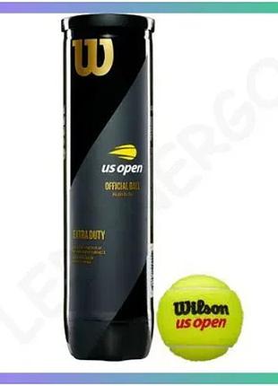 Мячи для тенниса wilson us open 4 мяча жёлтые для игры на любом покрытии теннисные мячики sku_wrt116200
