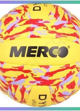 Волейбольний м'яч merco dynamic жовтий поліуретанова шкіра для гри у волейбол унісекс sku_id36935