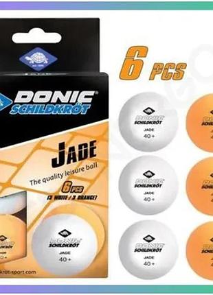 М'ячі donic jade ball 40+ 6 шт білий помаранчевий для настільного тенісу унісекс пінг-понг sku_608509
