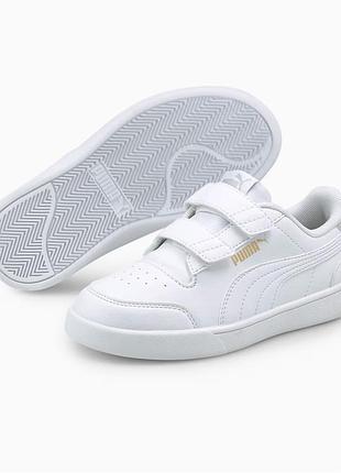 Білі кеди для хлопчика puma, устілка 21,5 см, на липучках